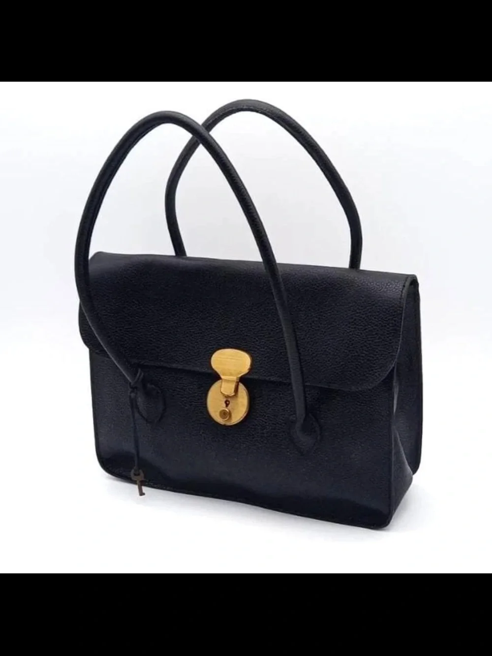 Mulberry Black Leather Satchel with Gold Hardware